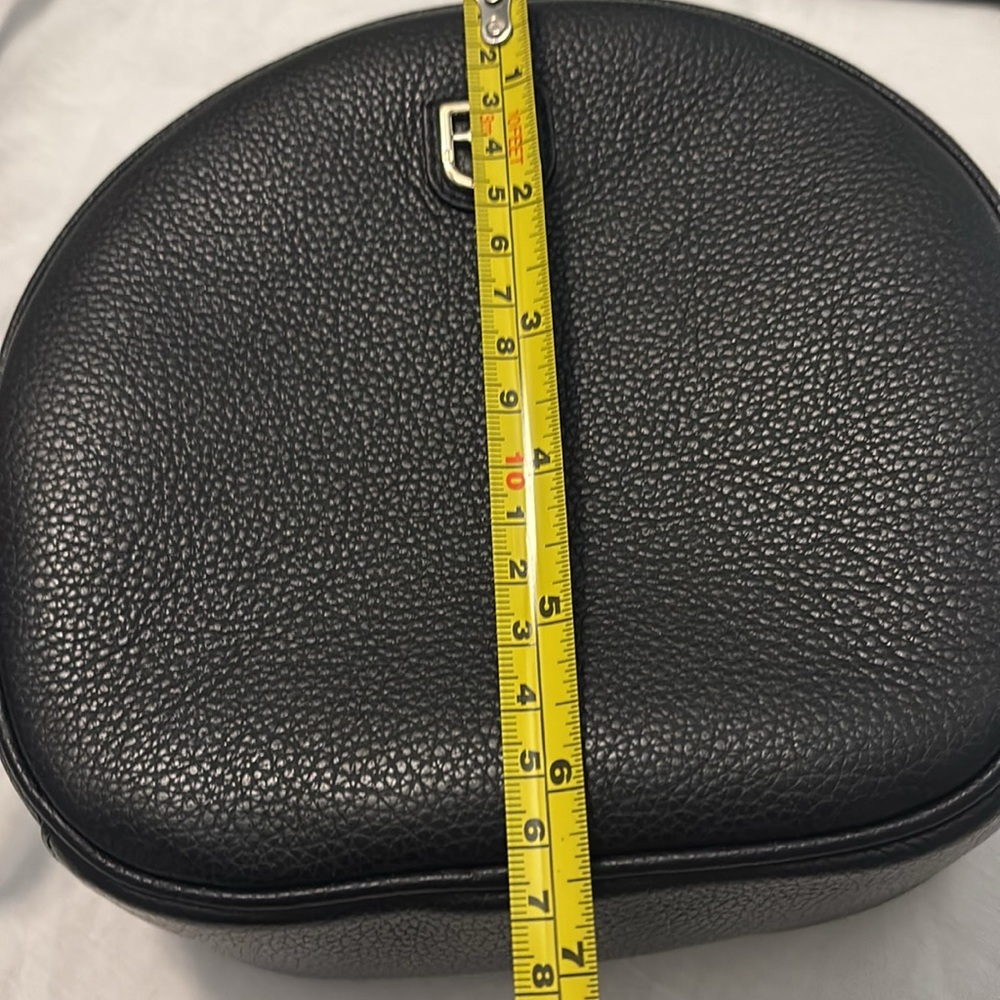 Furla Dotty Black w/gold accents Leather Crossbody small Bag top handle designer - Picture 12 of 14